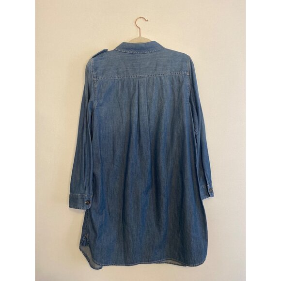 Turo By Vince Camuto Blue Long Sleeve Denim Shirt Dress Size L - Picture 4 of 5